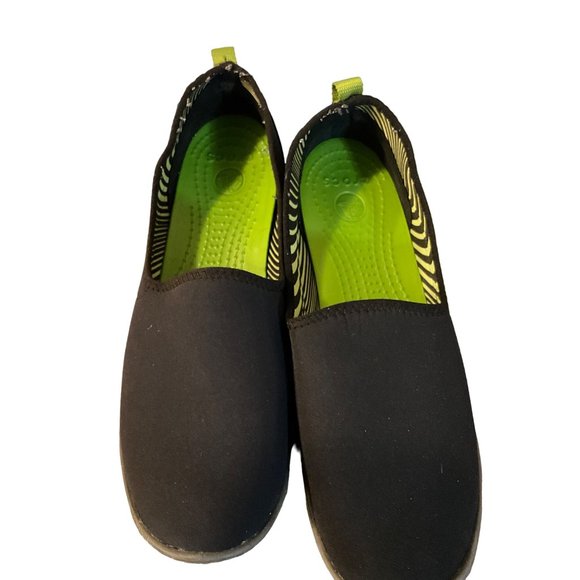 Crocs Black Fabric Loafers Size women’s 9‎ - Picture 8 of 9